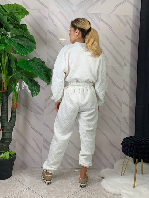 Tuta da donna completa effetto trapuntato