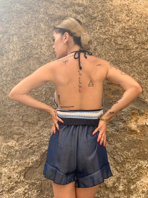 Shorts blue butterfly