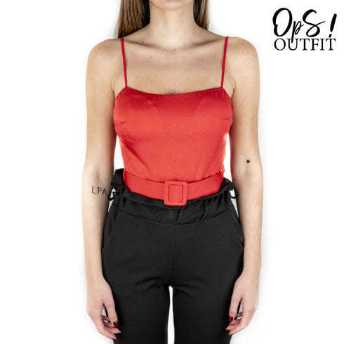 Body donna con cintura e spalline