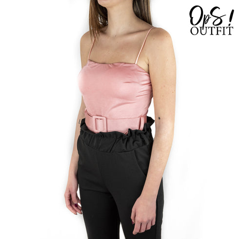 Body donna con cintura e spalline