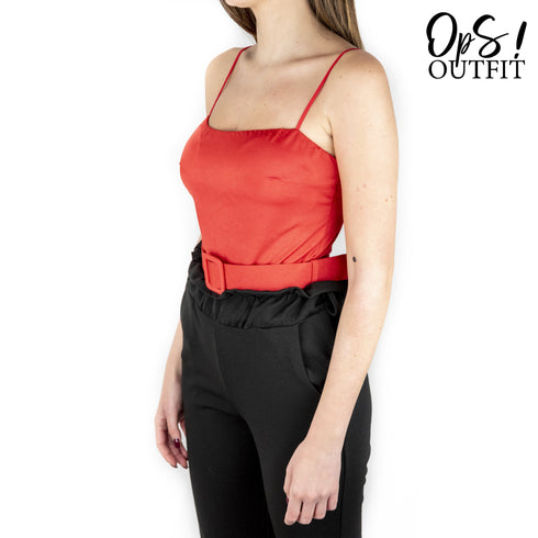 Body donna con cintura e spalline