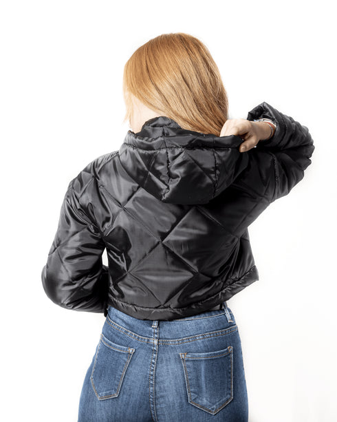 Piumino Con Cappuccio 100 Grammi Crop Donna