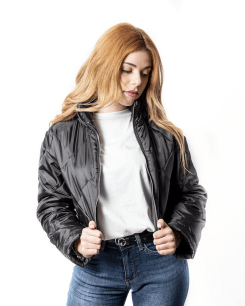 Piumino Con Cappuccio 100 Grammi Crop Donna