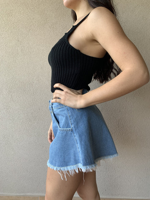 Shorts di jeans modello farfalla