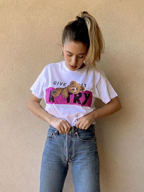 T-shirt da donna con stampa teddy